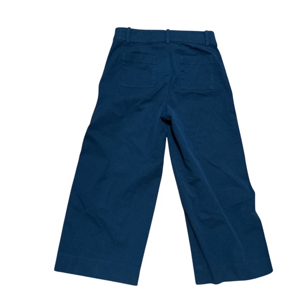 J.Crew Point Sur Navy Wide Leg Crop Pants Size 6P Petite High Rise - Picture 7 of 8